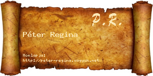 Péter Regina névjegykártya